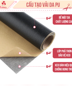 Miếng dán vải da PU tự dính sửa chữa ghế sofa
